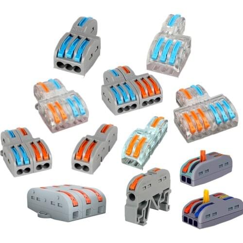 30/50/100pcs Universal Fast Home Wire Connector Conductor PCT-222 Quick Compact Wiring Connection Push-in Wire Terminal Block