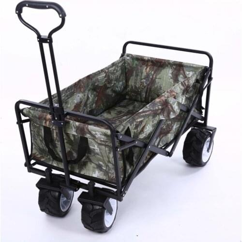 4 Wheel Heavy Duty Folding Bag Garden Trolley Cart Garden Cart Multifunctional Utility Outdoor Red Lawn Wagon Garden Supplies