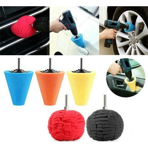 5Pc/6pc/10pc sets Foam Polish Buffing Polishing Cone Sponge Ball Pads Car Wheel Corner kit