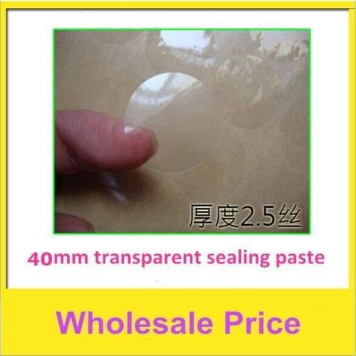 5000PCS/ Lot 40mm Blank Packing Seal Stickers Labels Plastic Round Transparent PET Waterproof Clear Self Adhesive Sealing Paste