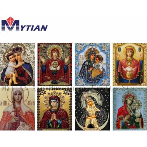 5D Diy Diamond Painting Religion Saint Maria And Woman 5D Diamond Mosaic Icon Needlework Crafts Diamond Embroidery Cross Stitch