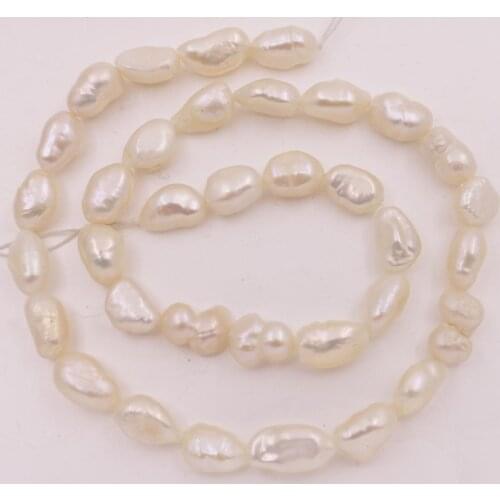 7X10mm-11mm freeform natural white pearl loose beads jewelry making 14" strand
