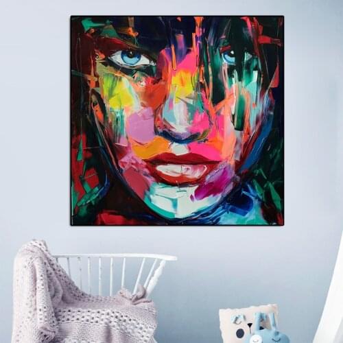 Canvas Painting Abstract Portrait Face Oil Paint Figure Wall Art Pictures HD Wall Pictures for Living Room Home Decoration
