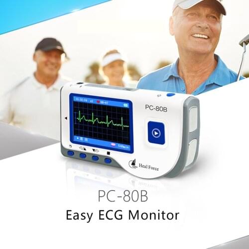 PC-80B Easy ECG Monitor Household Electrocardiogram Heart ECG Machine with Electrodes Pads EKG Device 30s Fast Measurement