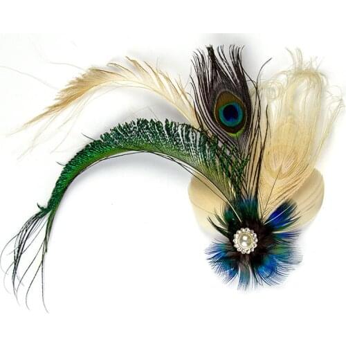 Natural Peacock Feather Flower Corsage DIY JuJu Hat Decoration Wedding Jewelry Accessories High Quality Colored Plumes For Craft