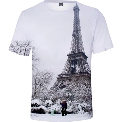 France Paris Eiffel Tower 3D t shirt Men/Women t-shirt Famous La Tour Eiffel 4XL tshirt Pullover t shirts Tee brand Clothes