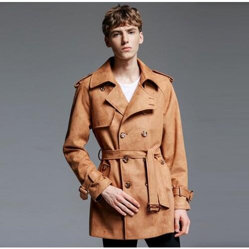 HuaYiHuaFu Men's Classic Trench Coats