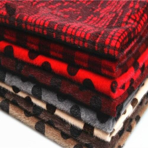Dot plaid imitation mink horse wool fabric fpr sewing clothing fabric counter cloth imitation fur accessories 1MX1.5M