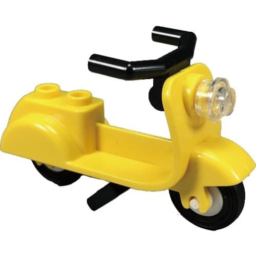 Locking City MOC Yellow Scooter Develop Hands-on Skills Toys For Children Accessory Compatible DIY Bricks Building Blocks Cities