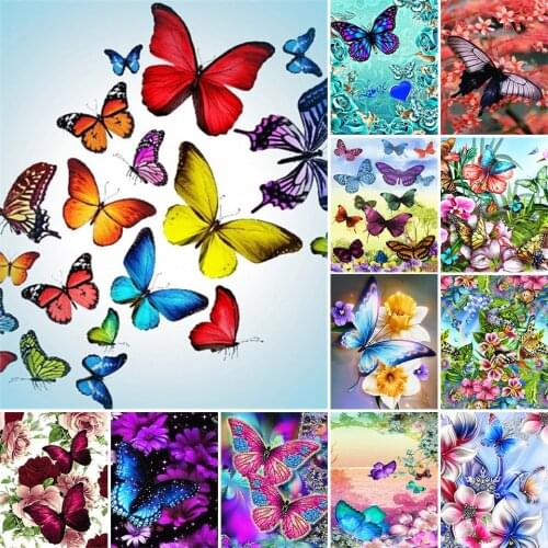 5D DIY Diamond Painting Butterfly Rhinestone Picture Full Square Full Diamond Embroidery Gift Mosaic Cross Stitch Decoration Kit
