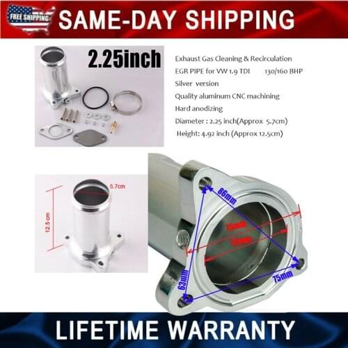 57mm 2.25inch egr bypass valve pipe delete Diesel for vw 1.9 TDI 130/160 BHP egr1112S