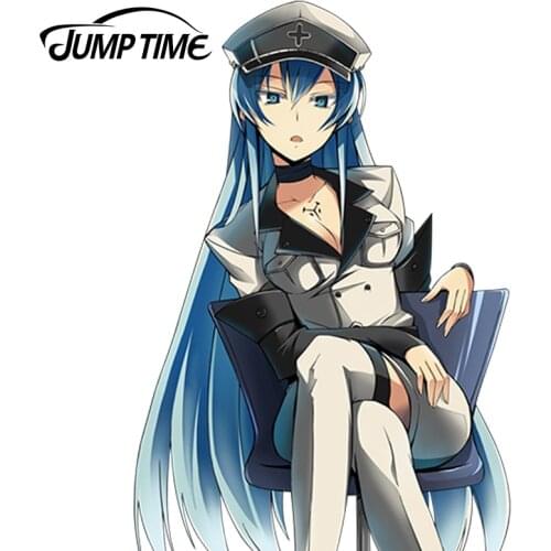 JumpTime 13cm x 8.8cm Sexy uniform Car Styling Anime Akame Ga Kill! Esdese Cartoon Car Stickee Accessories