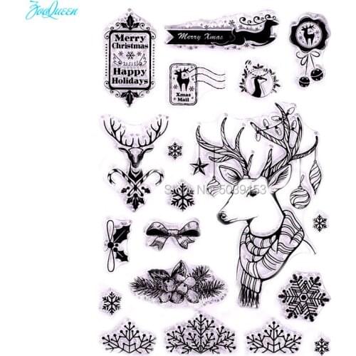 Mr Deer transparent clear stamp for DIY Scrapbooking/Card Making/Stamp set stationery Kid Christmas Fun Party Supply Decorations