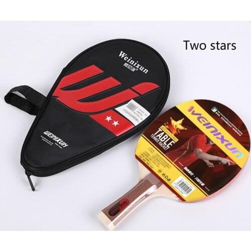 Two - Star Table Tennis Racket Training Practice with A Single - Mounted Long - Handle Reverse Rubber Racket