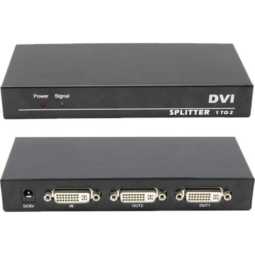 1080P 60HZ HD DVI Splitter 1X2 DVI-D Distributor 1 in 2 Out for Engineering Projector Monitor Computer Graphic Card