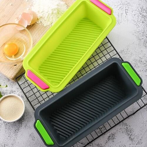 Non-stick Silicone Toast Mold Rectangular Loaf Pan Household Chiffon Cake Pan Tin Baking Cheese Mould Tray Bread Baking Tools