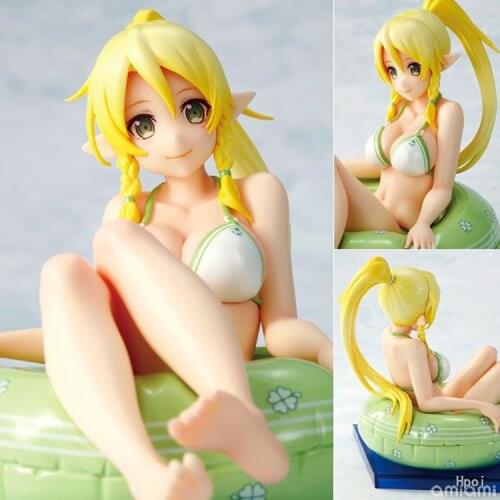 Sword Art Online Kirigaya Suguha Leafa Swimming ring Swimsuit Ver. PVC Doll Toys Decoration Birthday Gift 8.5cm