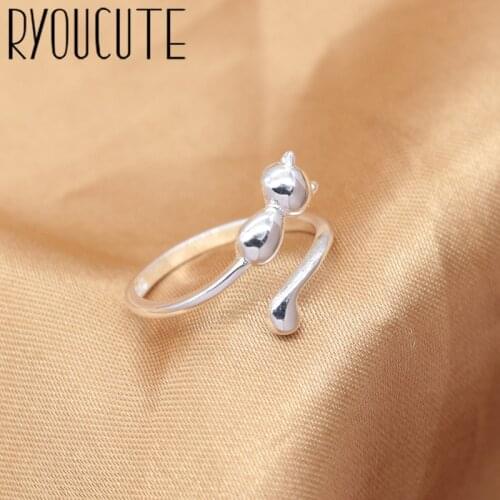 Trendy Personality Punk Cat Rings For Women Men Lady Girls Resizable Size Rings Party Jewelry Charm Gifts 2021