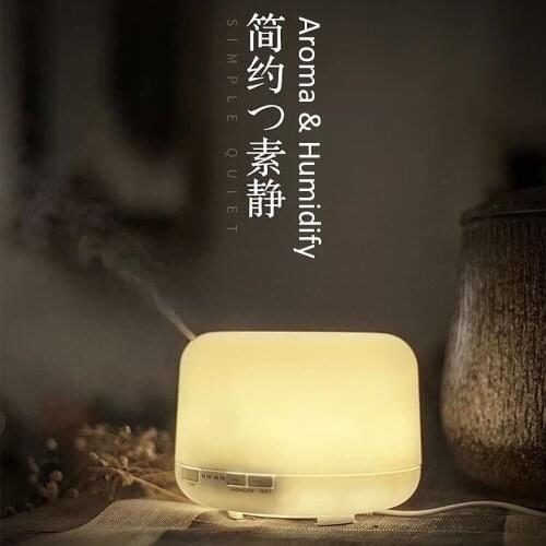 500 ml Aromatherapy Diffuser Wood Grain Aroma Essential Oil Diffuser Ultrasonic Air Humidifier with Auto-off for Home Bedroom