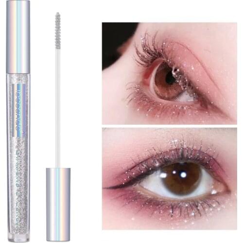 Pearl White Sequin Glitter Snowflake Mascara Waterproof Glitter Shimmer No Blooming Eyelash Makeup Tool TSLM1