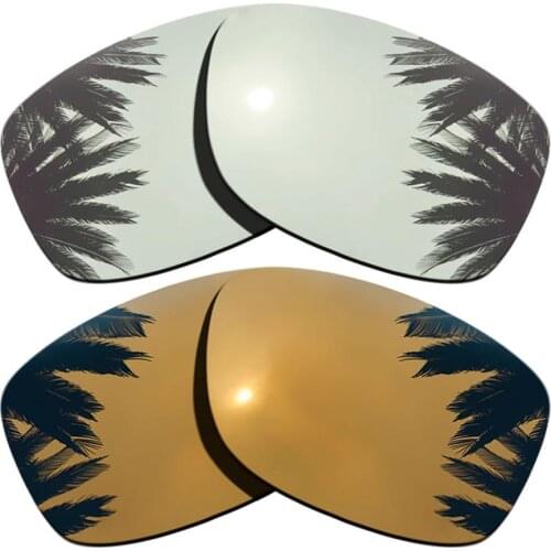 Bronze Gold Mirrored & Silver Mirrored Polarized Replacement Lenses for Jupiter Squared Frame 100% UVA & UVB