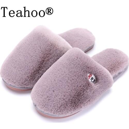 2019 Fashion Shoes Indoor Home Soft Plush Slippers Cotton Drag Floor Plush Slippers Female Slip-resistant Cotton Plush Slippers