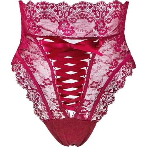 Varsmiss Women Sexy High-rise Floral Lace Thong Front Hollow G Strings Ladies Underpants Intimates Lingerie