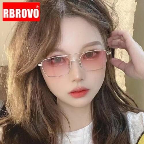 RBROVO 2021 Sunglasses Women Metal Small Women Sun Glasses Vintage Brand Designer Sunglasses For Women New Ocean Lens Okulary