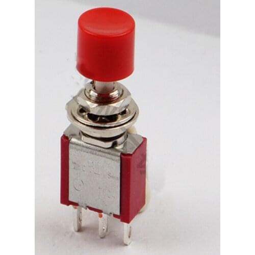 1pcs Little Red Riding Hood Round Toggle Switch PS102 Jog Self Reset Button Connector 3 Feet DS-612-T004