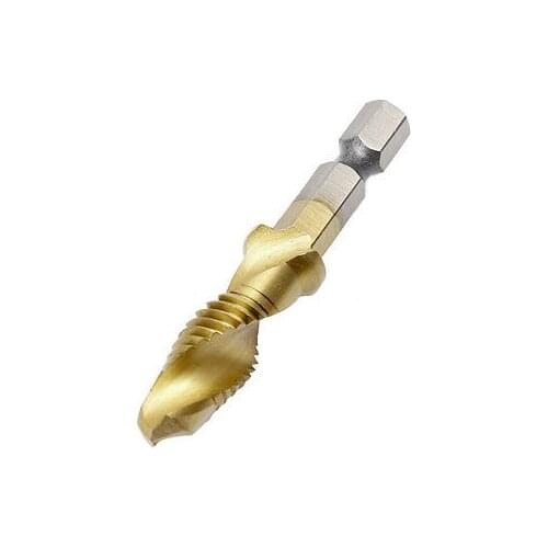 1PC M3-M10 Hex Shank Titanium Plated HSS Hand Screw Thread Metric Tap Drill Bits -Y103