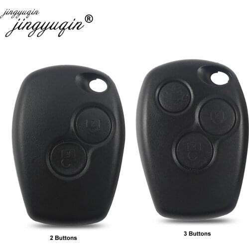Jingyuqin 10pcs For Renault Espace Laguna Duster Logan DACIA Clio Kangoo 2/3 Button Remote Key Shell Case No Blade