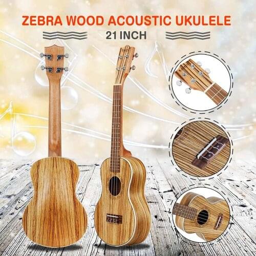 21 inch zebrawood Soprano Cartoon Ukulele Guitar send gifts Musical Stringed Instrument traditional style Mini Guitar Beginners