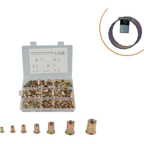 305 Box Mounted Color Steel Flat Head Cylindrical Rivet Nuts / Pull Rivet Nuts M3 / 4 / 5 / 6 / 8 / 10 / 12