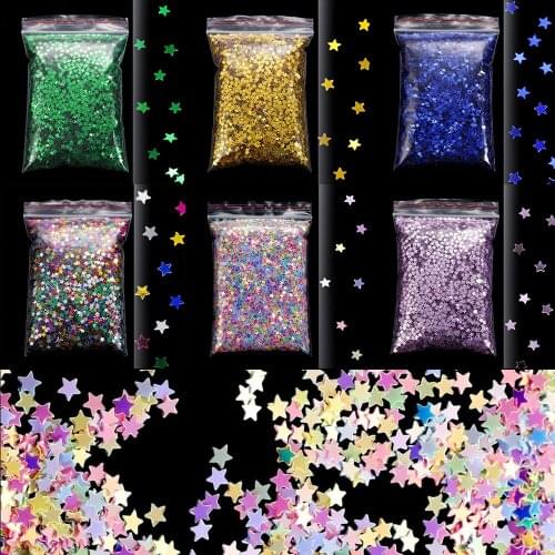 20g/Lot Glitter Star Flakes Fluorescent Epoxy Resin Mold Fillings Sequins Nail Art for DIY Crafts Resin Mold Accessories