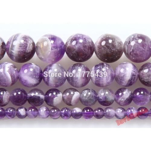 Factory Price Round Mixed Purple Color Amethysts Beads Natural Stone Beads 6 8 10 12mm Diy Bracelet Necklace For Jewelry Making