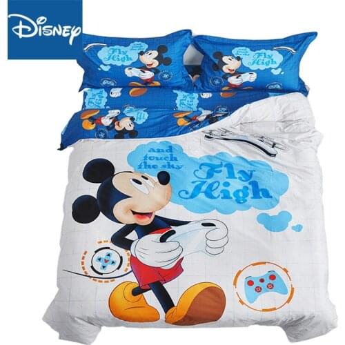 Disney mickey mouse bedding set for kids bed decor single size quilt covers twin bedspread fitted sheet 3-5pcs free shipping new