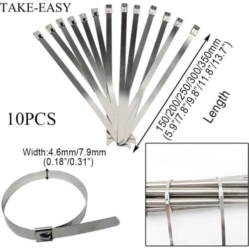 Stainless Steel Cable Tie 12" Cable Ties Set Heavy Duty Organizador Cables Large Zip Ties Self-Locking Heat Corrosion Resistance