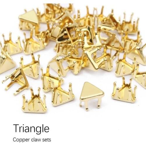 Claw Sew on Empty Claw eco-friendly Triangle Shape Gold/"k" Claw 6mm,8mm,10mm size for DIY Clothing Accessories Free shipping