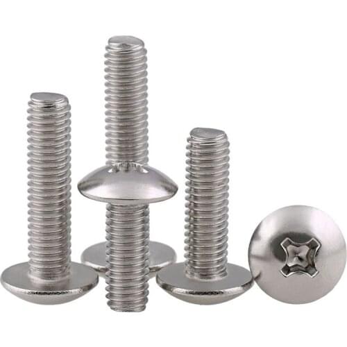 M2-M5 304 stainless steel large flat head machine wire large flat head machine screw TM cross-slot mushroom head screw 30PCS