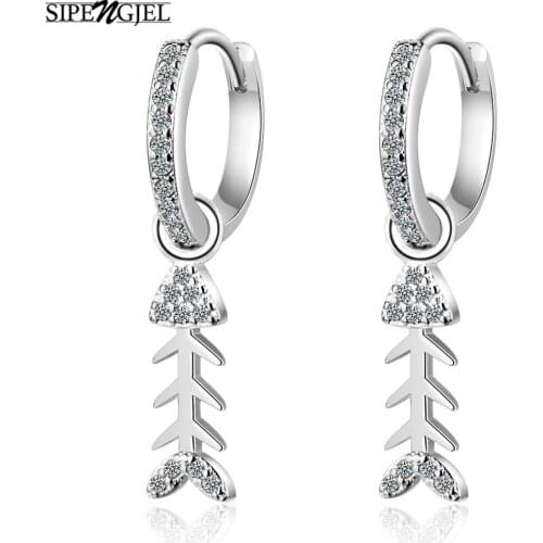 Fashion Cubic Zircon Fish Drop Earrings Cute Ocean Series Small Hoop Earrings For Women Korean Jewelry Gift 2020