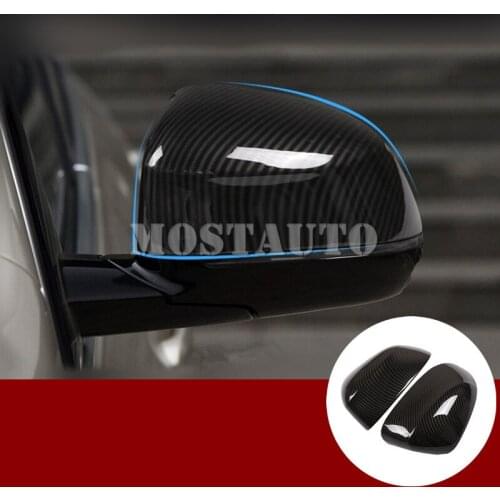 For BMW X7 G07 ABS Carbon Fiber Style Rearview Mirror Frame Trim Cover 2019 2pcs Car Accessories Interior Car Decor Car Trim