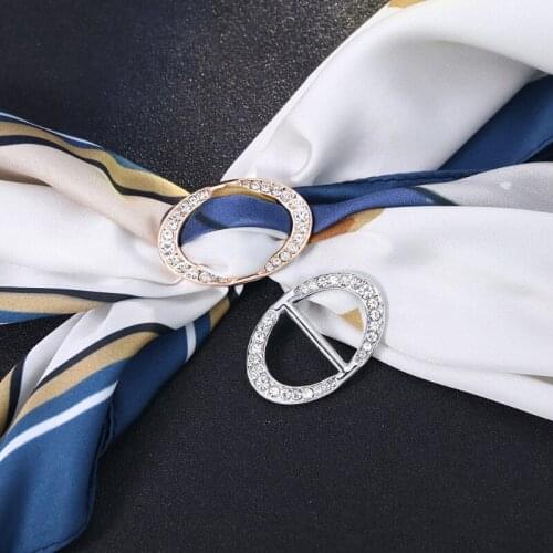 New Metal Scarf buckle Round Shape Kerchief Ring Scarf Brooch Pearl Scarf Ring Womens Tie buckles Wholesale Scarf clips Jewelry