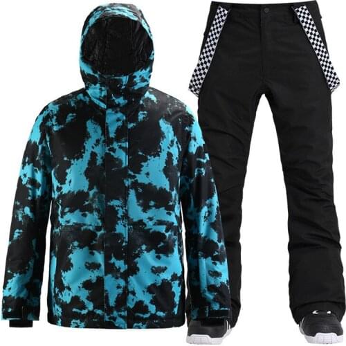 New Mens Thick Warm Windproof Snow Suit Waterproof Breathable Single Double Board Ski Jacket+trousers