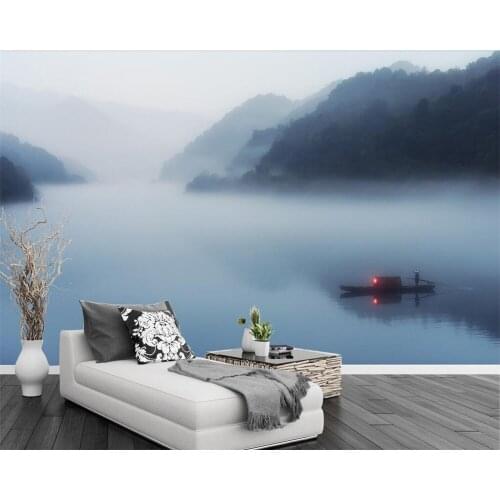 Beibehang Custom wallpaper landscape fishery TV background walls modern minimalist living room bedroom background 3d wallpaper