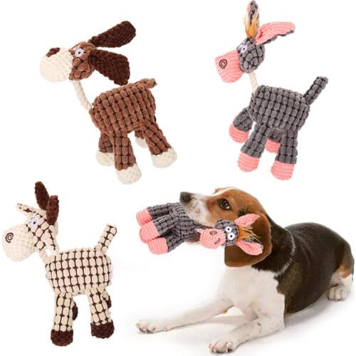 Plush Squeak Pet Dog Toys for Small Dogs Cute Donkey Puppy Cat Chew Toy Bite Resistant Animal Pet Supplies juguetes para perro