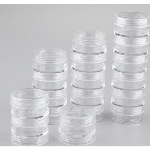 MagiDeal 6 Tiers Empty Stackable Jar 18 Clear Round Containers w/ Screw Lids Multi-Use Storage Container To Storage Eyelash