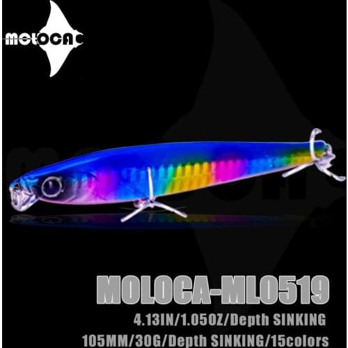 Fishing Accessories Lures Pecil Weights 30g 105mm Sinking Glow In The Dark Isca Artificial Lure Wobblers Pesca Leurre Brochet