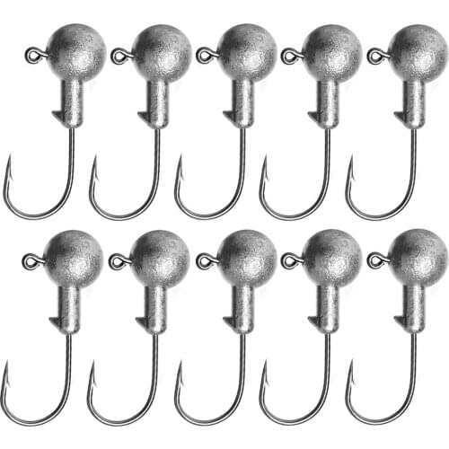10pcs/lot Jig Head Fishing Hook 1g -20g Lead Head Hook Jig Fishing Hook Soft Worm Jig Hook for Carp Fishing