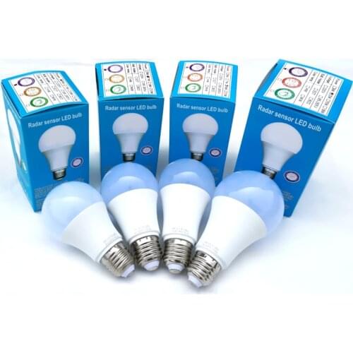 Led Bulb Radar Sensor Smart PIR Motion Lamp E27 Auto Body 5W 7W 9W 12W Home Car Decor 180~220V
