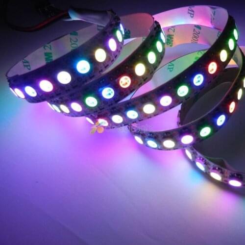 1M DC5V WS2812B 5050SMD 144LED/M RGB Dream Color Addressable LED Strip 144Pixel/M 10mm Black/White PCB IP20/IP67 Waterproof